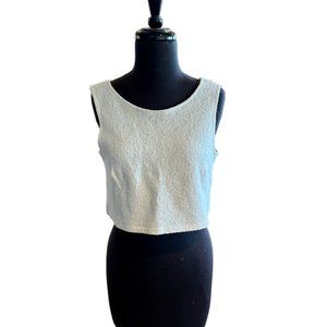 NWOT Elizabeth Segram  Sleeveless Wool Crop Top Cream Size S/M